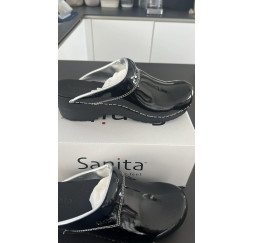 sabot sanita noir brillant bordure argenté du 35 au 39