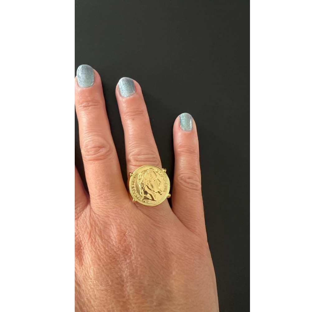 Bague Napoléon 4griffes- Taille du 52 au 69 acier inoxydable
